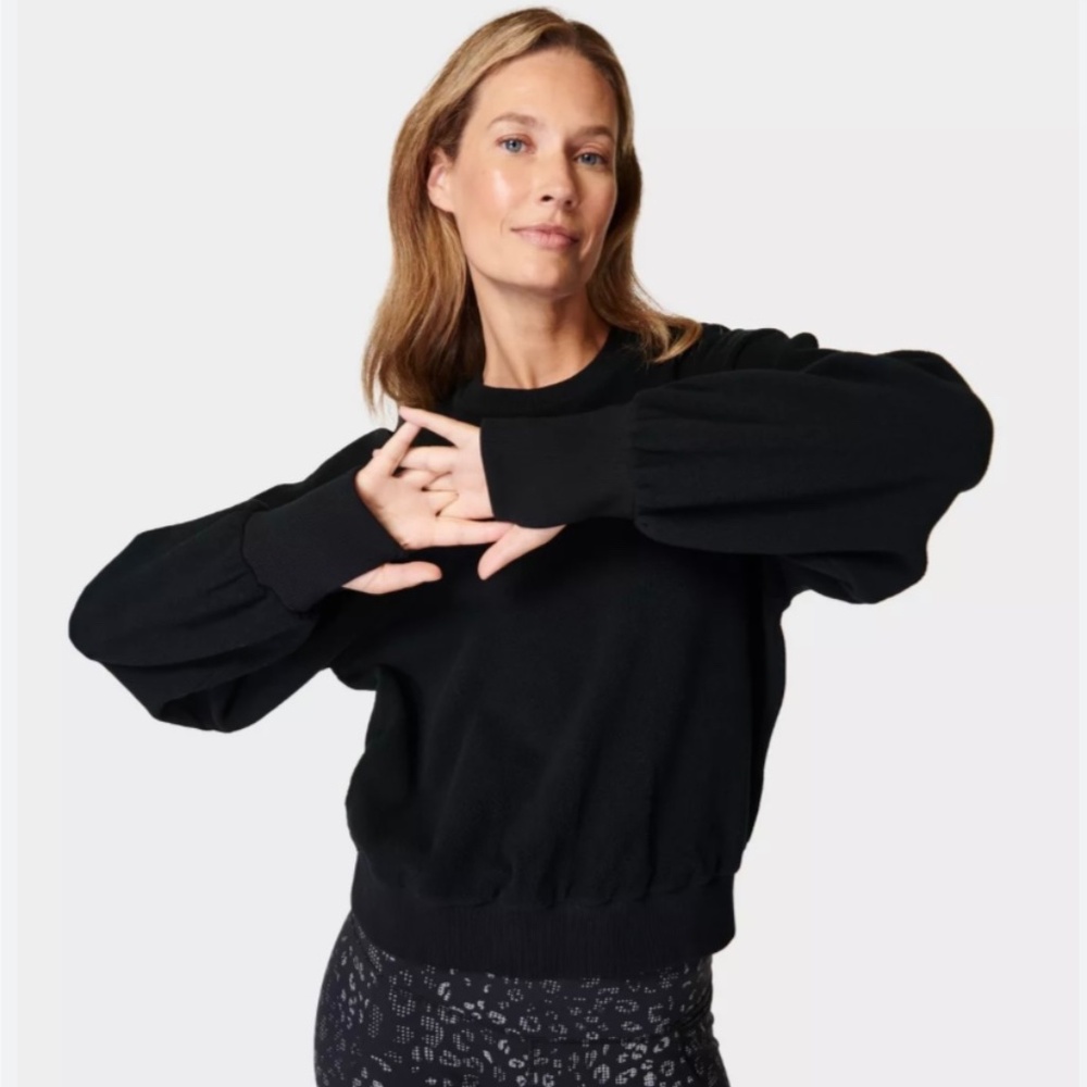 NWT Sweaty Betty mallow sweatshirt in black size xs